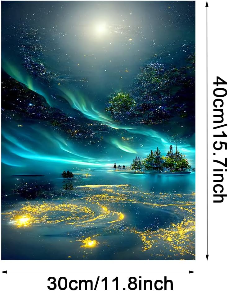Lunyloer Pintura de diamantes, kits de arte de diamantes 5D para adultos principiantes, pintura de bordado de diamante completo, pintura de punto de