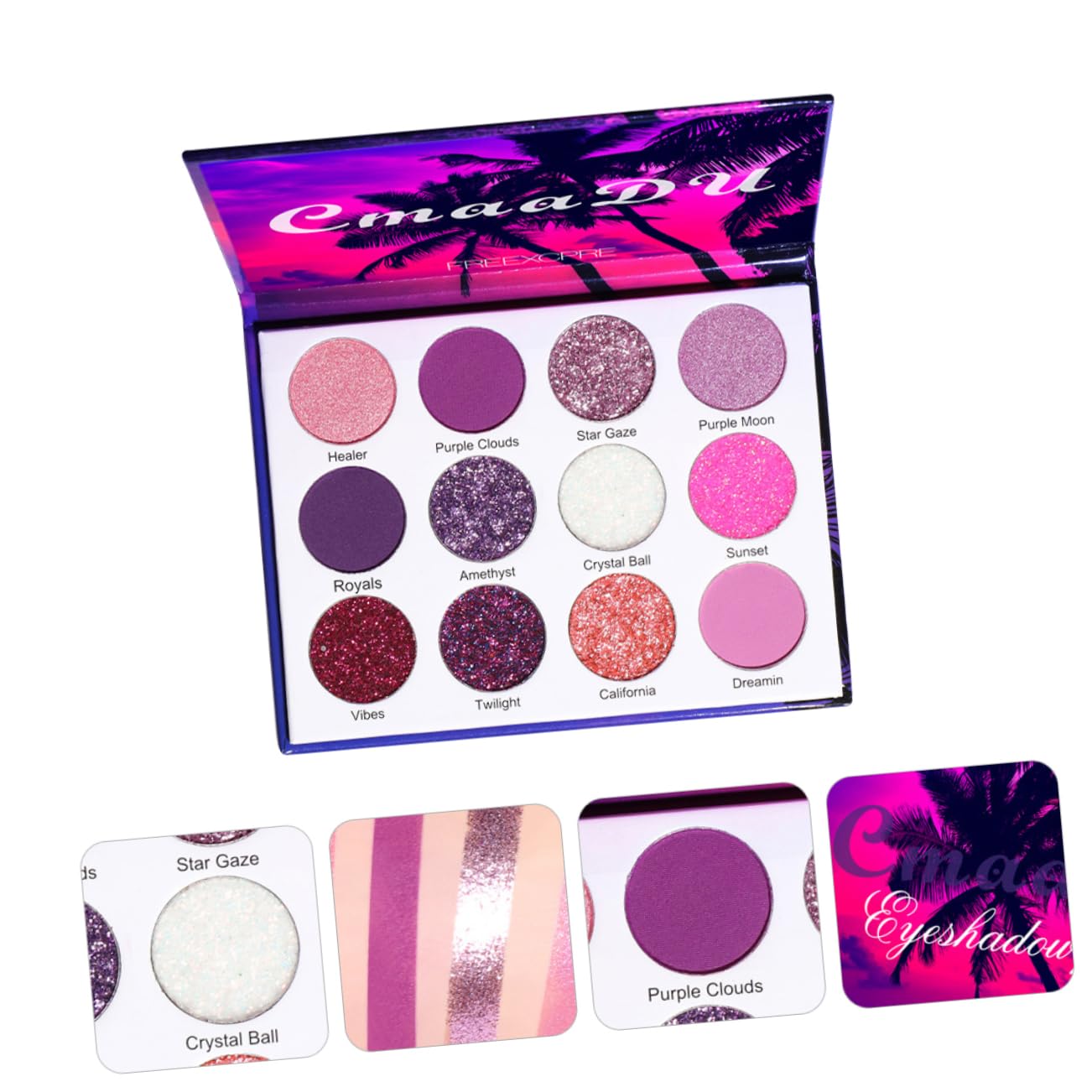 FOMIYES 1 caja paleta de sombra de ojos paleta de maquillaje bandeja de metal brillo sombra de ojos cosméticos paleta de sombra de ojos sombra de