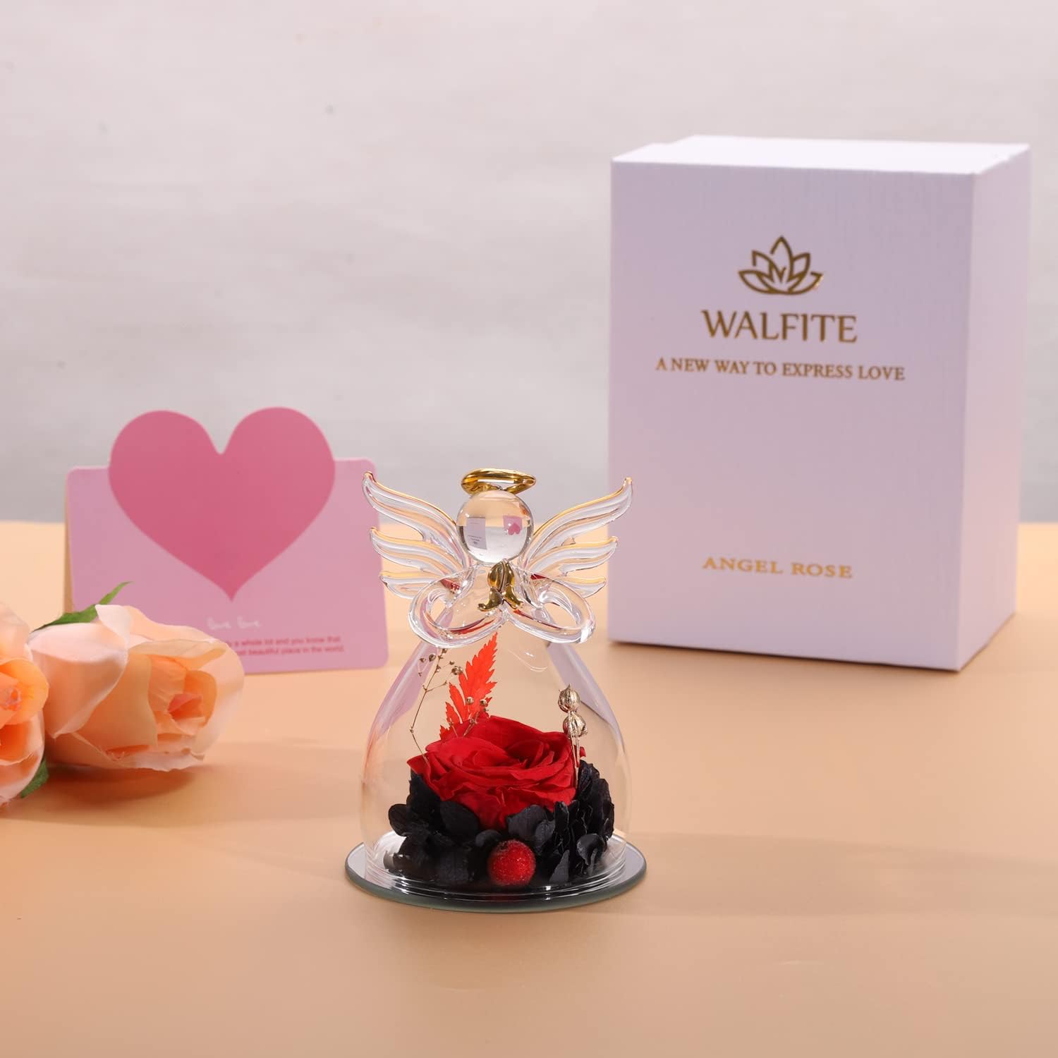 Regalos para el día de San Valentín, rosa de ángel preservada, regalos del día de San Valentín para ella, regalos para mamá de hija, regalos para el