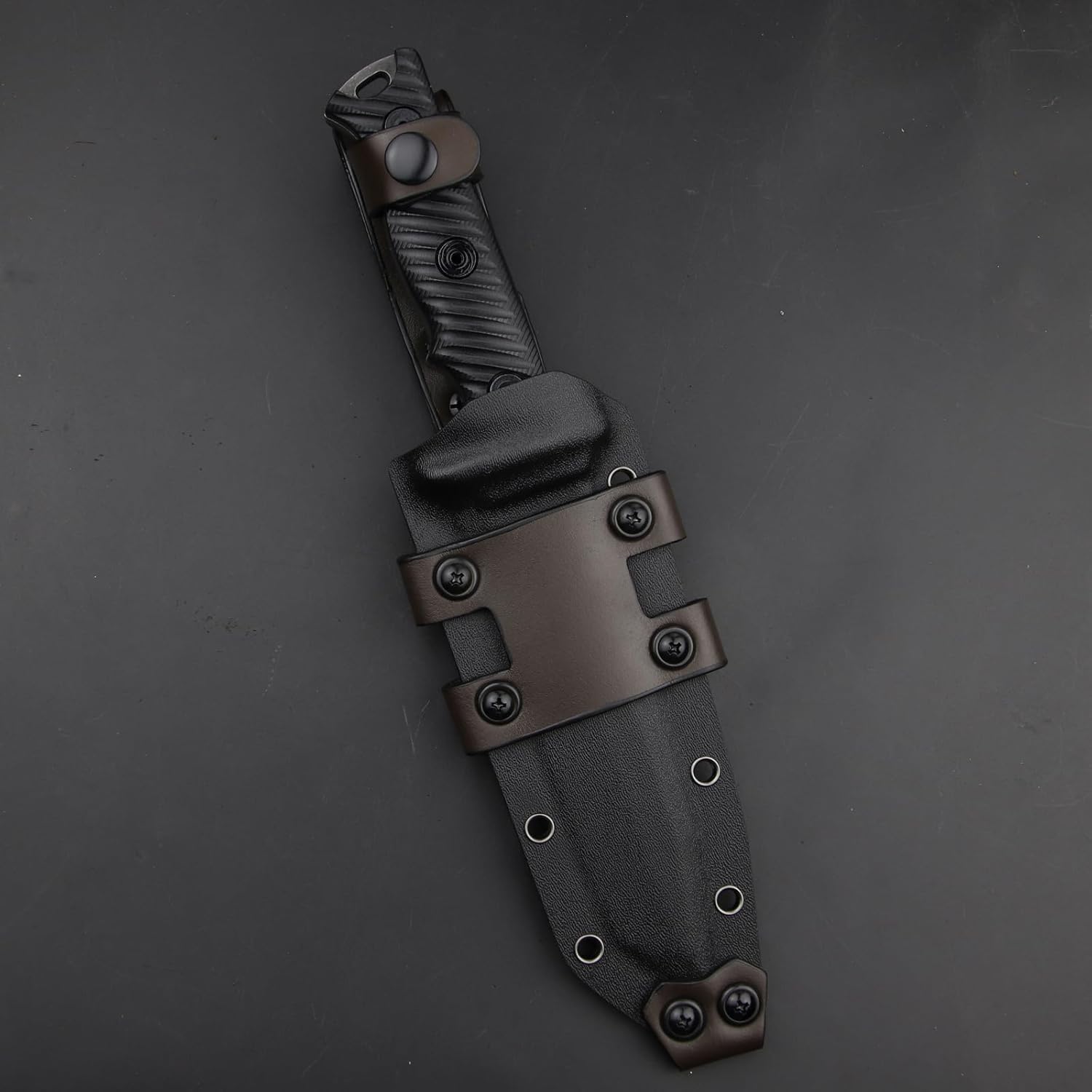 LENGREN Hoja fija táctica de 11.5 pulgadas Full Tang Jungle Primitive Tanto de 11.5 pulgadas, diente dorsal afilado y cuchillo de supervivencia para