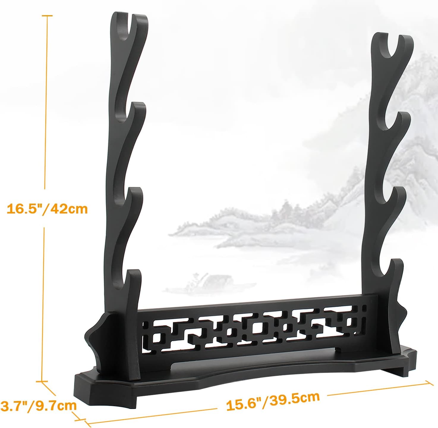 WANLIAN Soporte para espada de escritorio, espada samurái, katana, gladiador, soporte para exhibición, color negro (4 niveles)