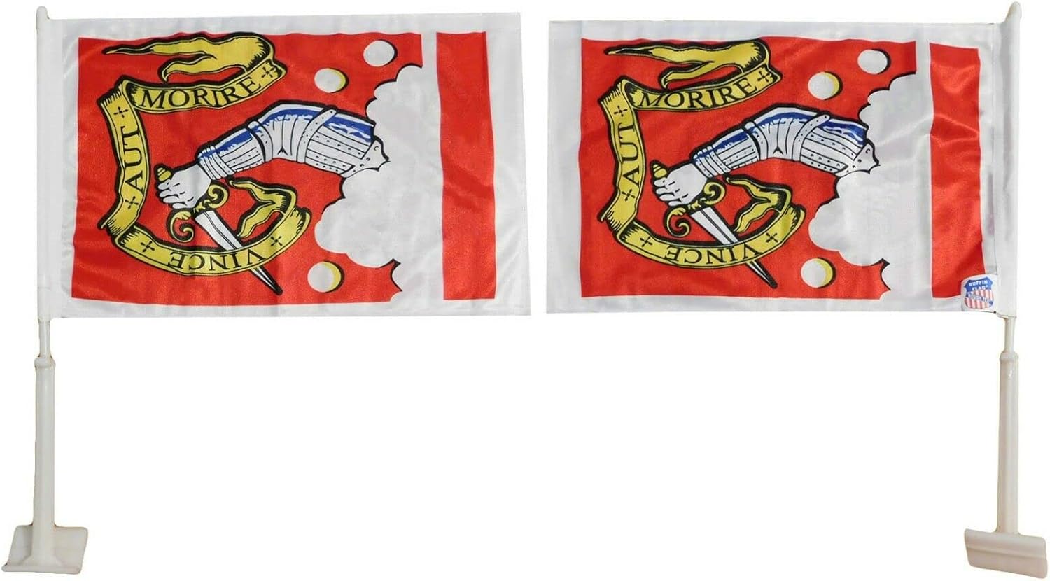 Premium 12 Pack Revolutionary 12″x18″ 2-Sided Rough Tex Knit Nylon Car Flag