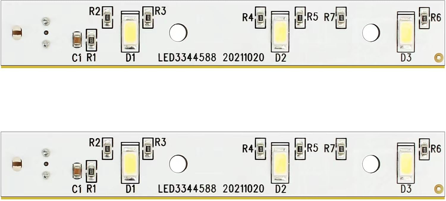 WR55X26671 Tablero de luz LED (2 piezas) para refrigeradores GE de repuesto Parte de luz LED encaja reemplazar PS11767930 AP6035586 4468532