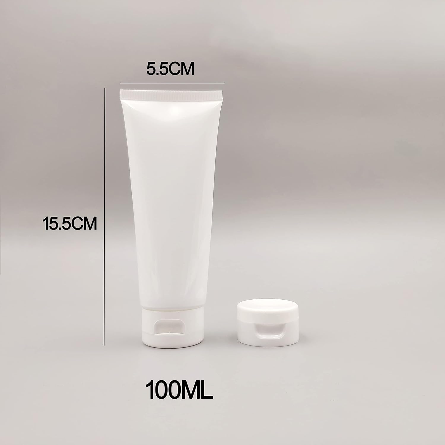 12 tubos de plástico vacíos recargables, recipientes de almacenamiento de cosméticos blancos, botellas de plástico suaves para paquete, limpiador
