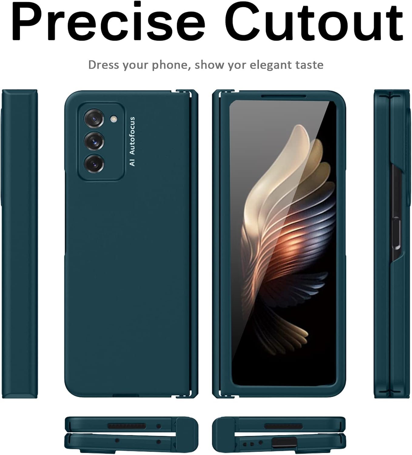 Miimall Funda compatible con Samsung Galaxy Z Fold 2, cobertura de bisagra, parachoques protector para mujeres y hombres con película protectora de