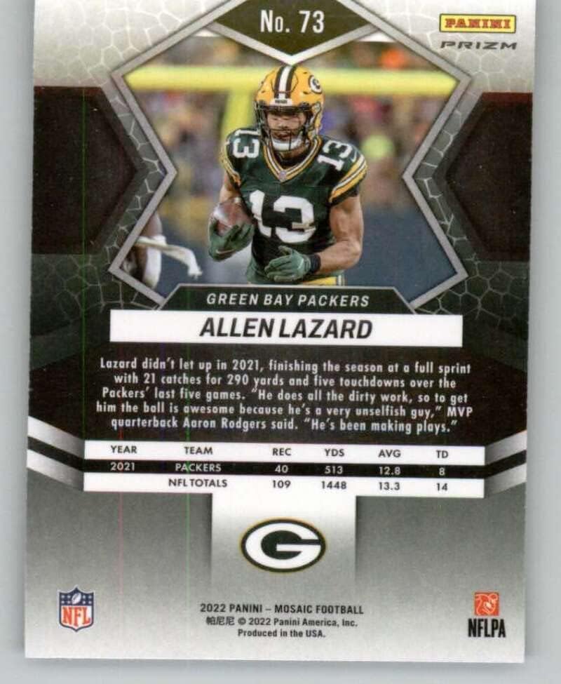 2022 Panini Mosaic Mosaic Green #73 Allen Lazard Green Bay Packers NFL Football Trading Card