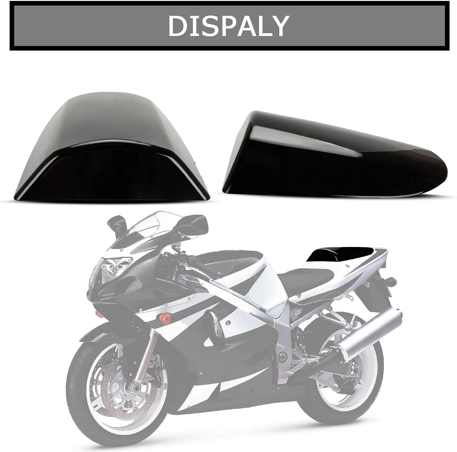 PSLER Cubierta trasera de carenado para asiento de pasajero trasero de motocicleta para Suzuki GSXR600 GSXR750 K1 2001-2003 y para GSXR1000 K2