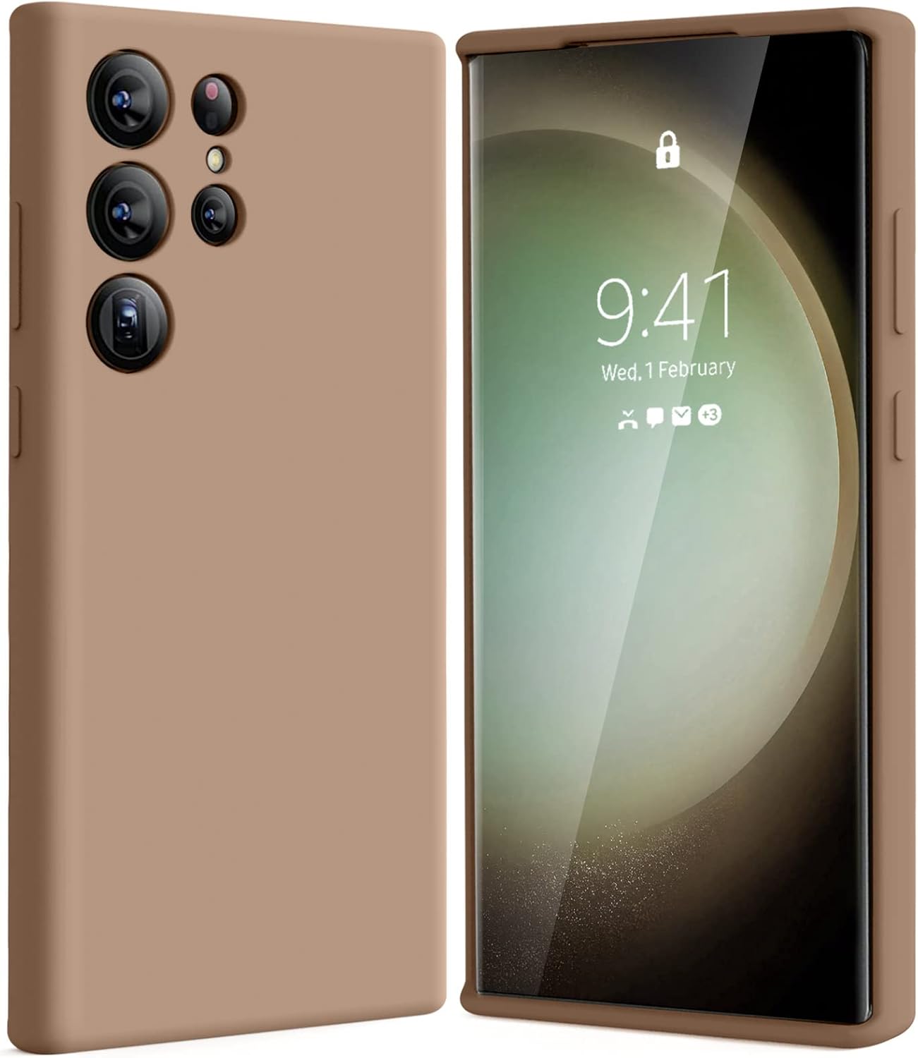 TISOOG Funda compatible con Samsung Galaxy S23 Ultra de 6.8 pulgadas, funda protectora de silicona con forro de microfibra suave, soporte de carga
