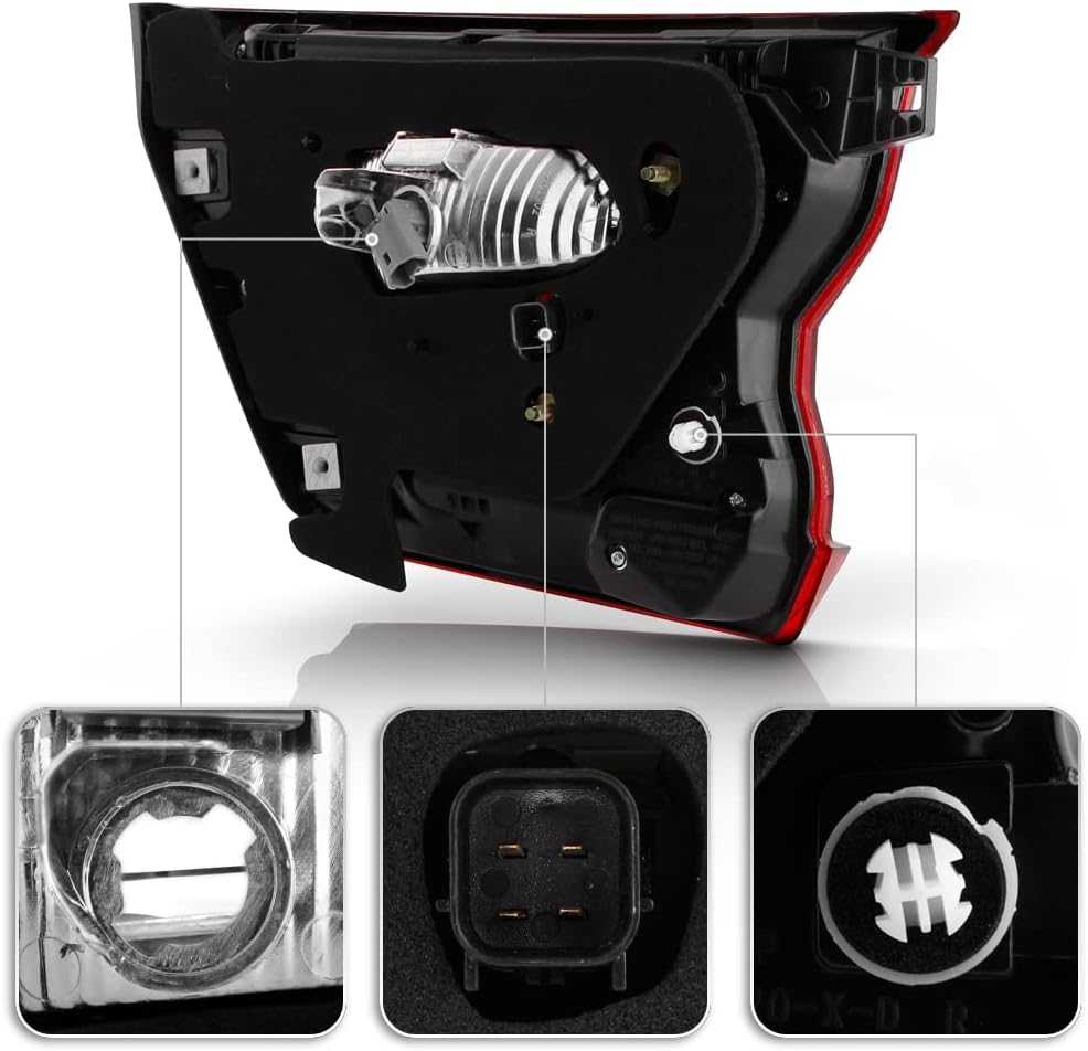 VIPMOTOZ Lámpara de freno de luz trasera interior de estilo de fábrica compatible con Honda Accord 2018-2022, carcasa cromada, lente transparente,