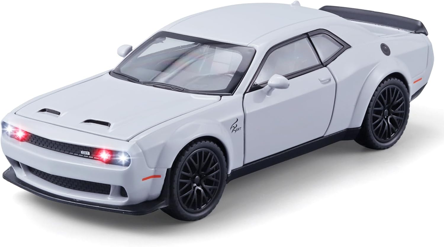 Toy Cars for Kids 132 Challenger Hellcat Die Cast Metal Toy Cars,Pull Back Hellcat CarWith Light and Music Hellcat Toy Car Collectible Model