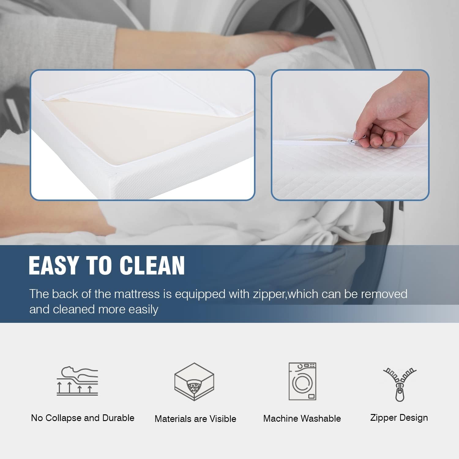 PayLessHere – Colchón de espuma viscoelástica con gel, 5 pulgadas, tamaño king, con certificación CertiPUR-US, sin fibra de vidrio, cama en una