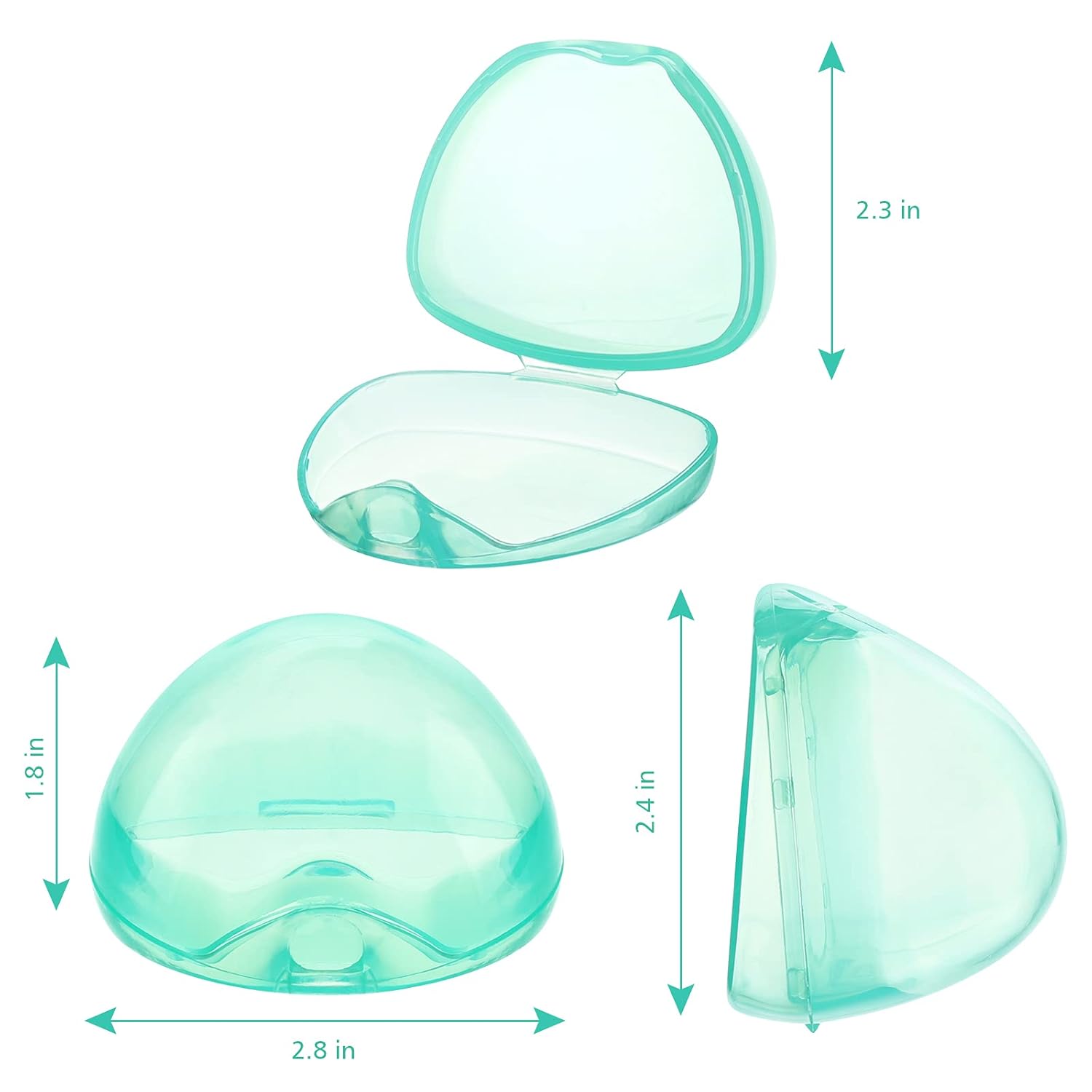 Accmor Funda para chupete, estuche para chupete, contenedor para chupete para viajes, sin BPA, verde transparente, paquete de 4
