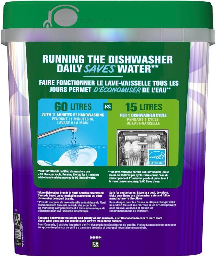 Platinum Plus Action Pacs – Detergente para lavavajillas, aroma fresco, paquete de 51