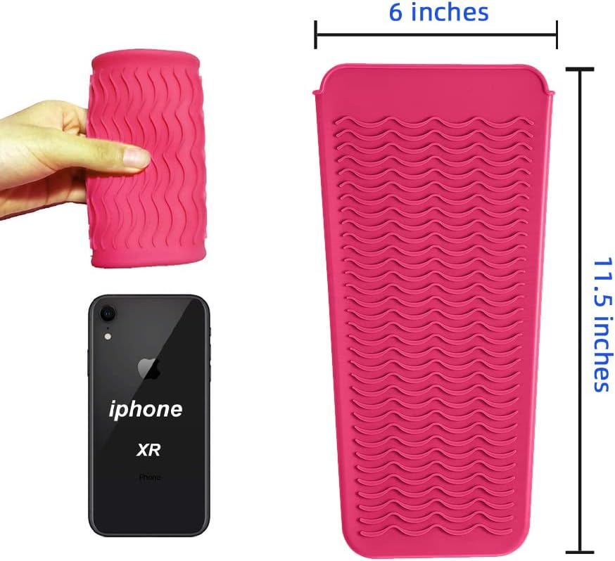 Bolsa de silicona resistente al calor, herramientas de peinado para rizadores, planchas planas, alisador de cabello, 11.5 x 6 pulgadas, silicona de