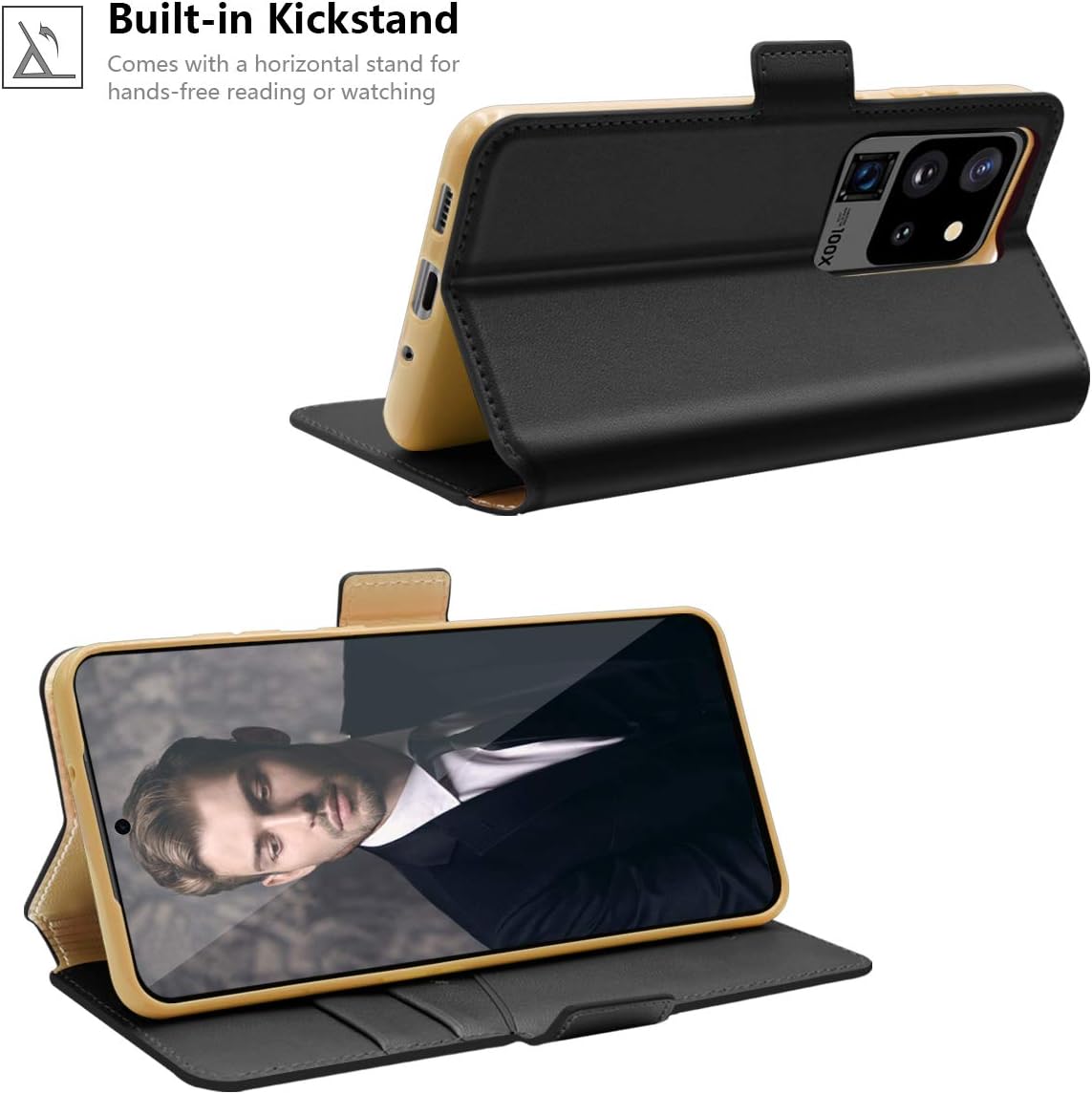 Funda para Samsung S20 Ultra, Galaxy S20 Ultra, funda tipo cartera de piel sintética Fingic con 2 ranuras para identificación y tarjetas de crédito,