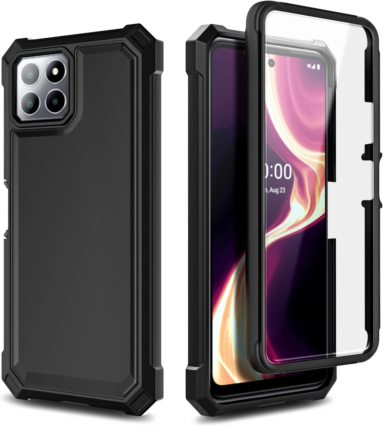 NZND Funda para Boost Mobile Celero 5G Plus 2023 de 7.0 pulgadas (solo versión grande) con protector de pantalla incorporado, funda protectora de