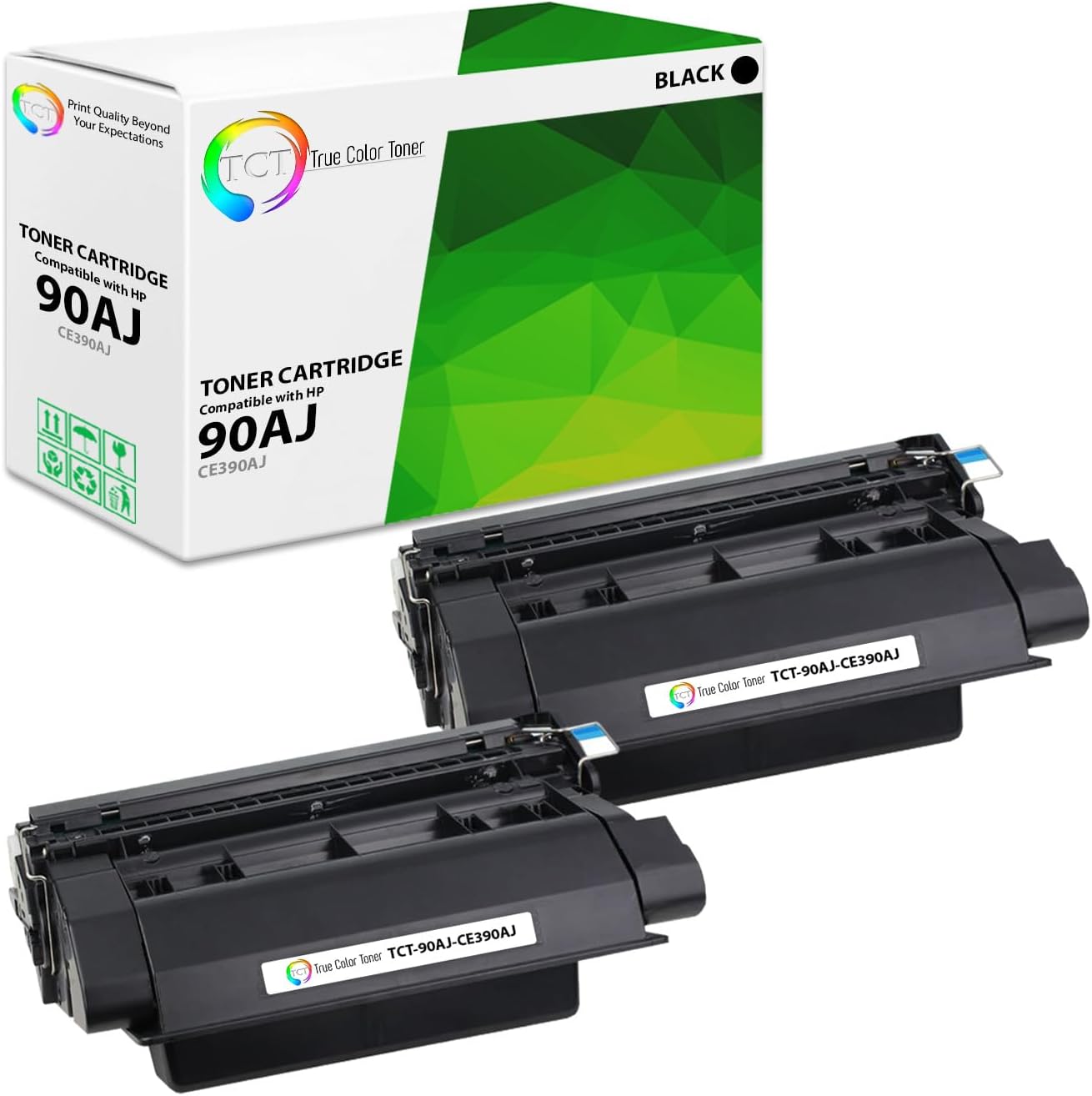 TCT Cartucho de tóner de repuesto de alta calidad para impresoras HP 90AJ CE390AJ, color negro, jumbo, funciona con impresoras MFP HP Laserjet