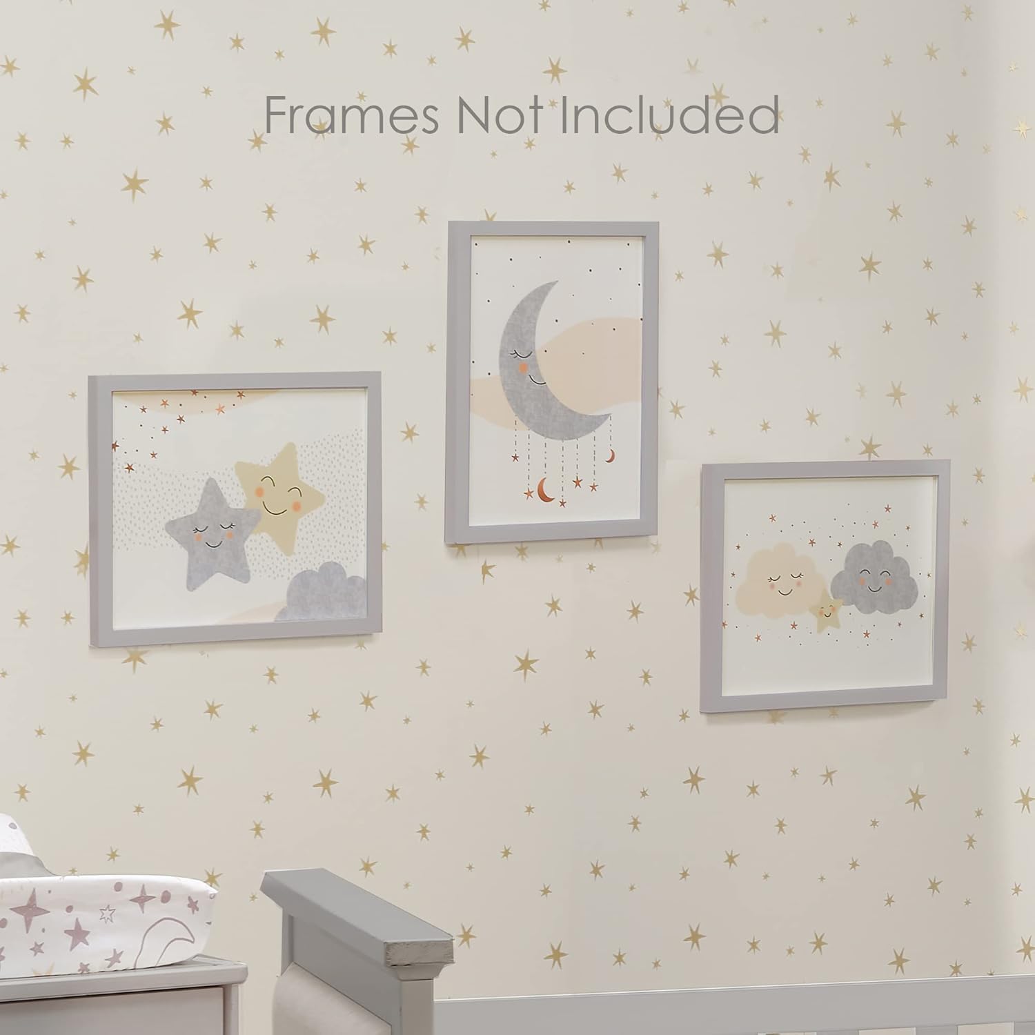 Lambs & Ivy Goodnight Moon – Arte de pared de 3 piezas sin marco para guarderíaniño, 11 x 14 pulgadas