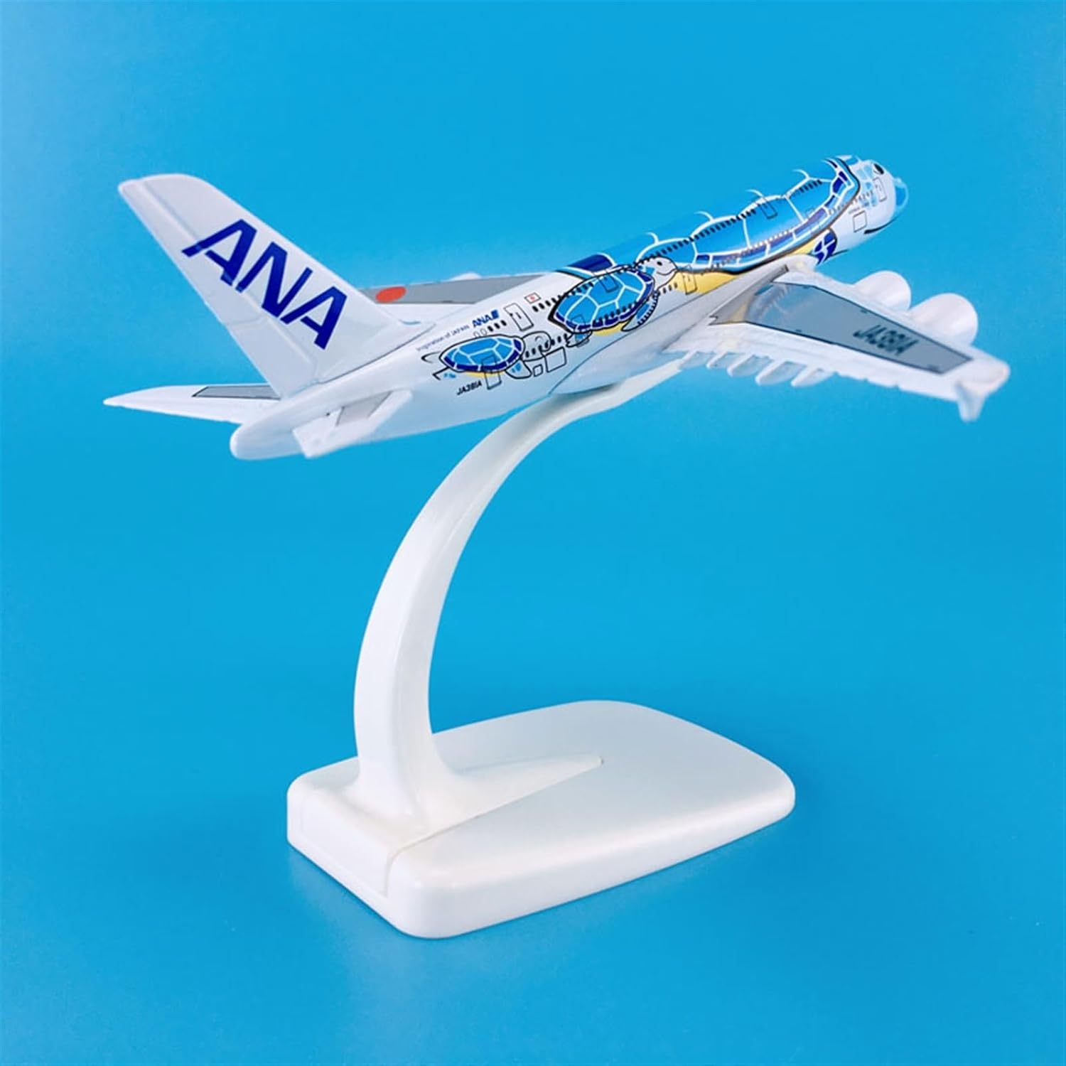 Copia Avión Modelo 1500 5.5 in Producto Terminado Modelo de Avión Aeronaves Airbus A380 ANA JA381A para Blue Turtle Collection