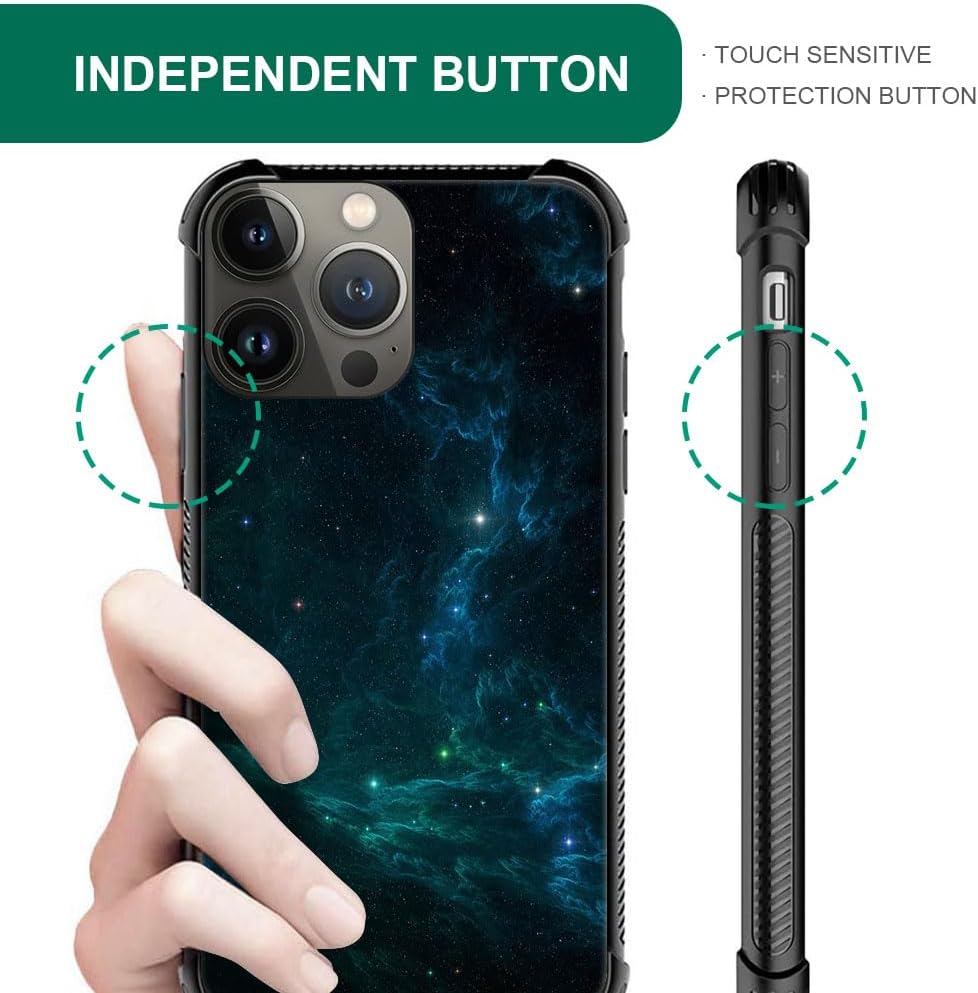 CARLOCA Funda compatible con iPhone 15, increíble diseño de luz espacial nebulosa para iPhone 15, ultra protección, a prueba de golpes, de silicona