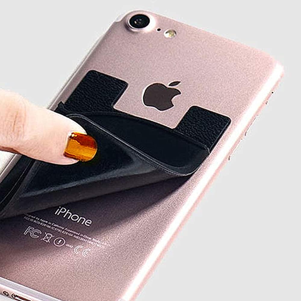 Soporte para tarjetas de teléfono, cartera de silicona para teléfono celular (paquete de 3) para pegar en la parte posterior de casi todos los