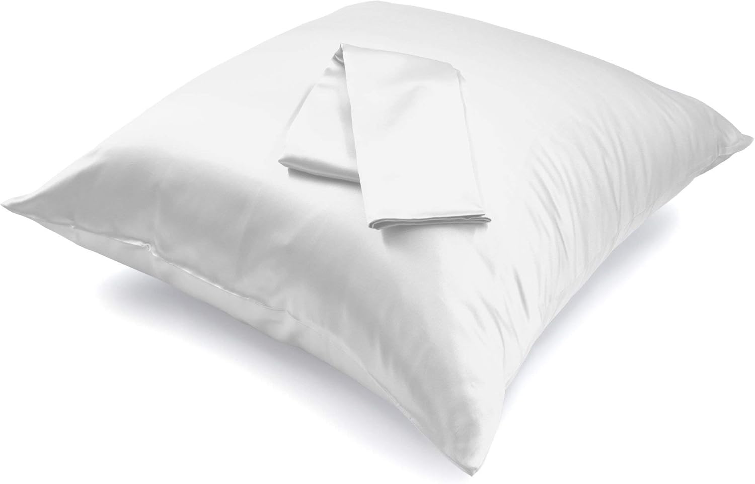 Mulberry Park Funda de almohada 100% seda, 22 momme, seda de morera de grado 6A, cierre de cremallera oculto con borde de cuchillo, funda blancaeuro