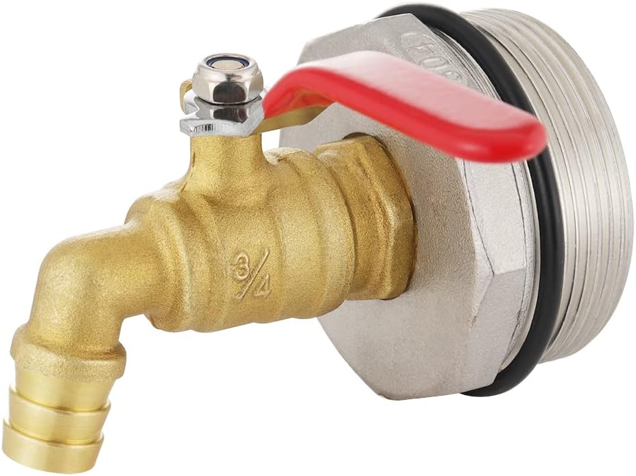 Grifo de tambor de 2 “para tambor de 55 galones, espita de barril de lluvia, grifo de barril de latón con junta EPDM
