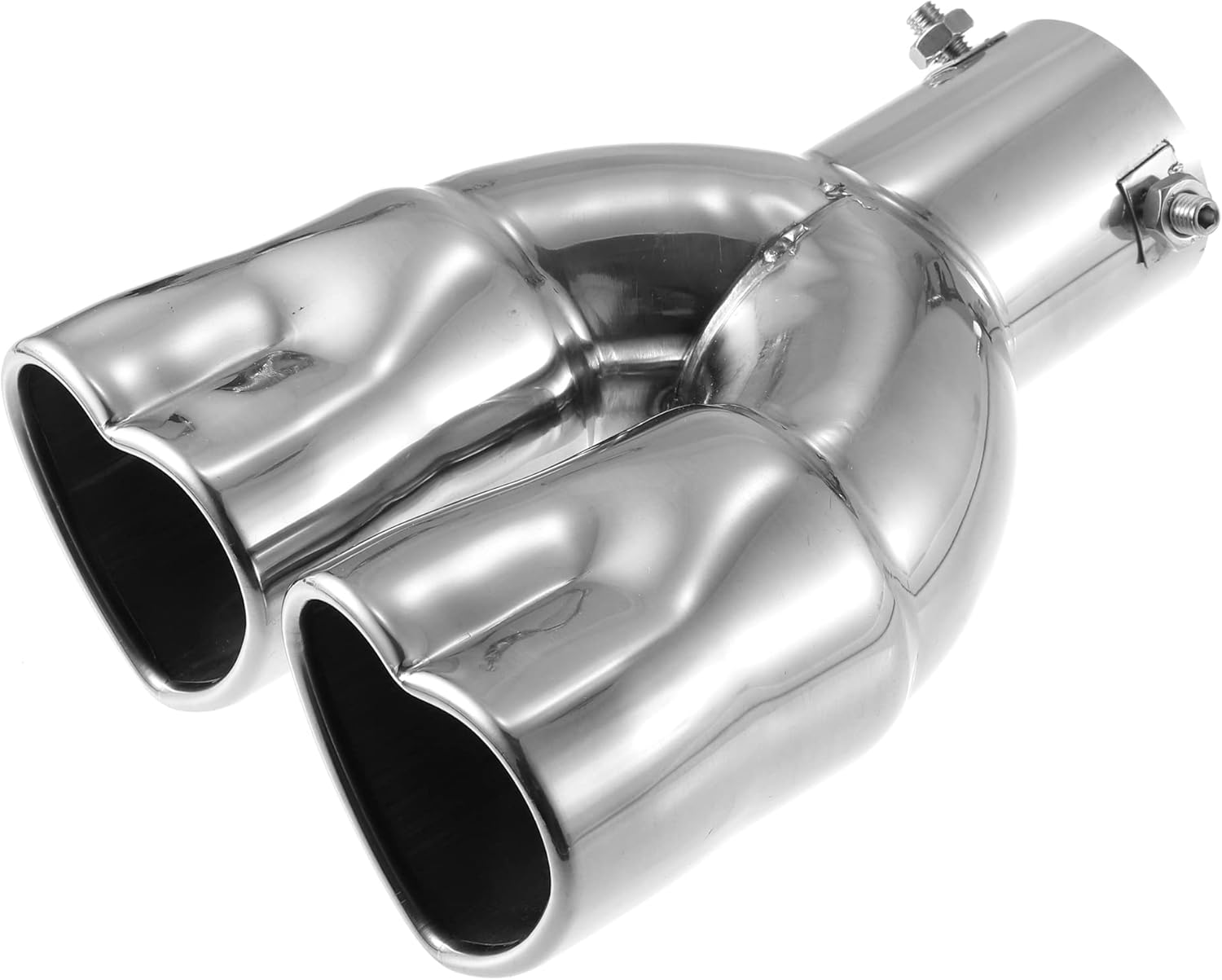 Tubo de escape doble para automóvil, en forma de corazón, diámetro aplicable, 2.36 pulgadas, tubo de escape universal, punta de silenciador, tubo de