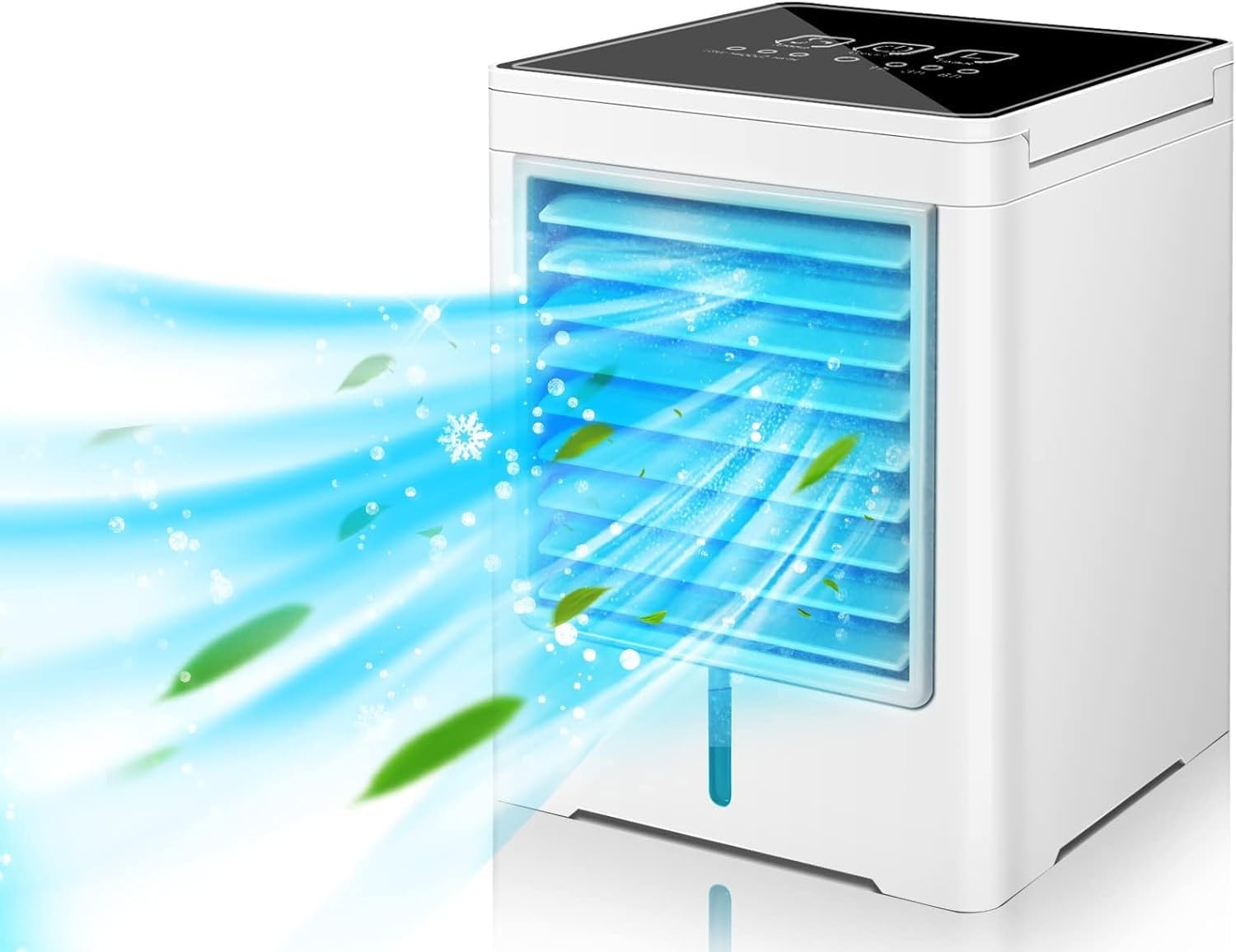Aire acondicionado portátil, enfriador de aire evaporativo, mini enfriador de aire inalámbrico personal con 3 velocidades de viento y 3