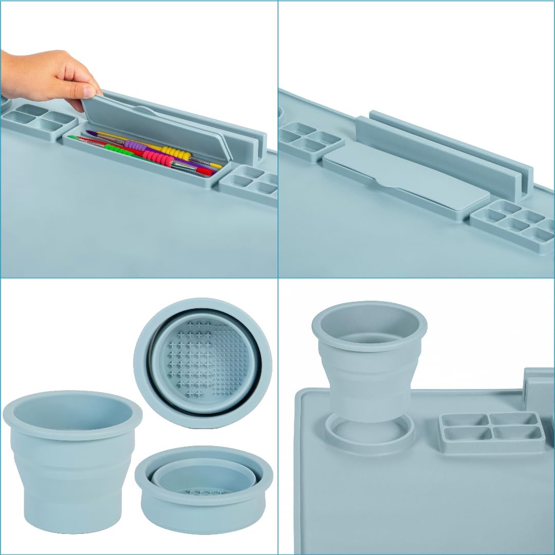 Tapete de silicona multiusos para manualidades, tapete de pintura para niños, tapete de arte para adultos, tapete grande y grueso para artista,
