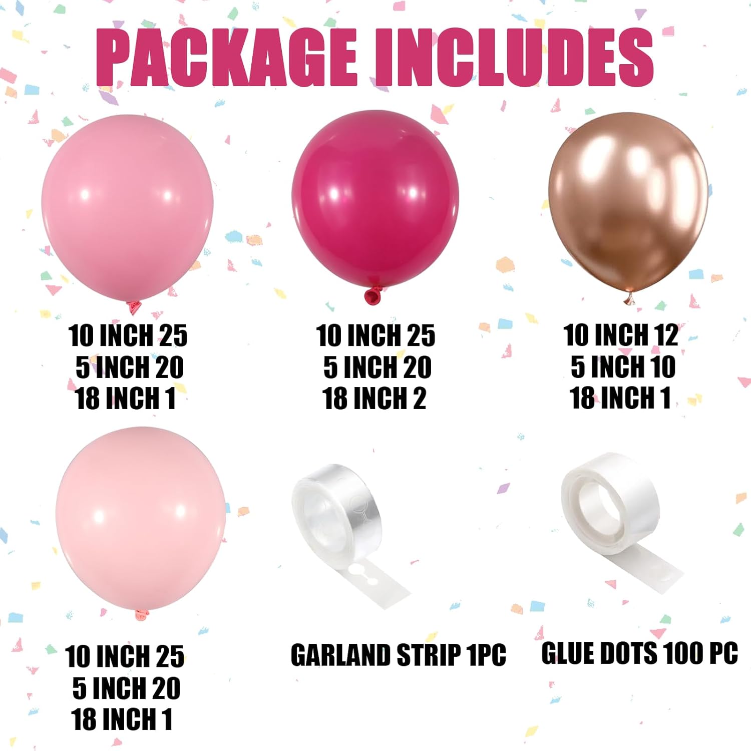 Kit de guirnalda de arco de globos rosados, 164 globos cromados de oro rosa intenso para bodas, fiestas, temática de princesa, cumpleaños, despedida