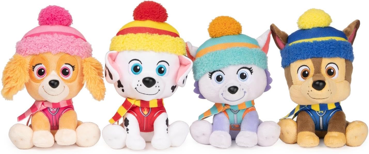 GUND Paw Patrol – Peluche de invierno de 2 piezas de 6 pulgadas, Chase y Marshall