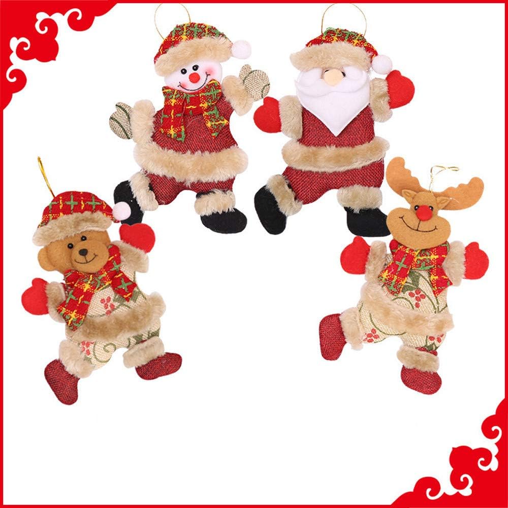 8 adornos de Navidad de felpa para árbol de Navidad, decoraciones de Navidad, lindos colgantes de felpa, adornos colgantes para árbol de Navidad,