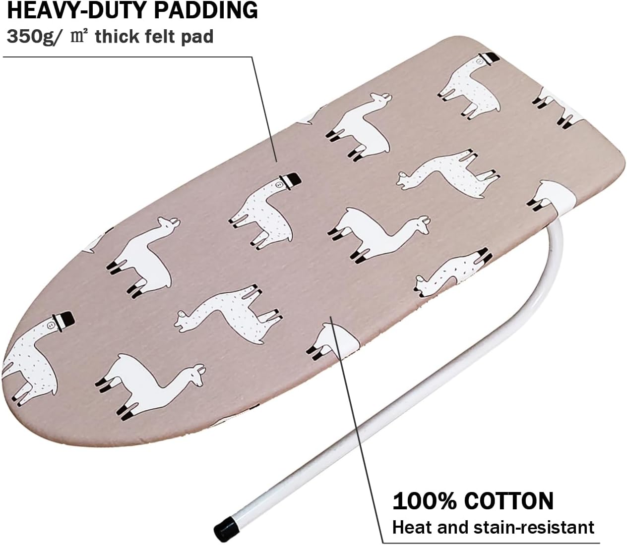 Funda y almohadilla pequeña para tabla de planchar de 12 x 32 pulgadas, 3 pares de correas de cierre de velcro, bordes elásticos, mini cubierta de