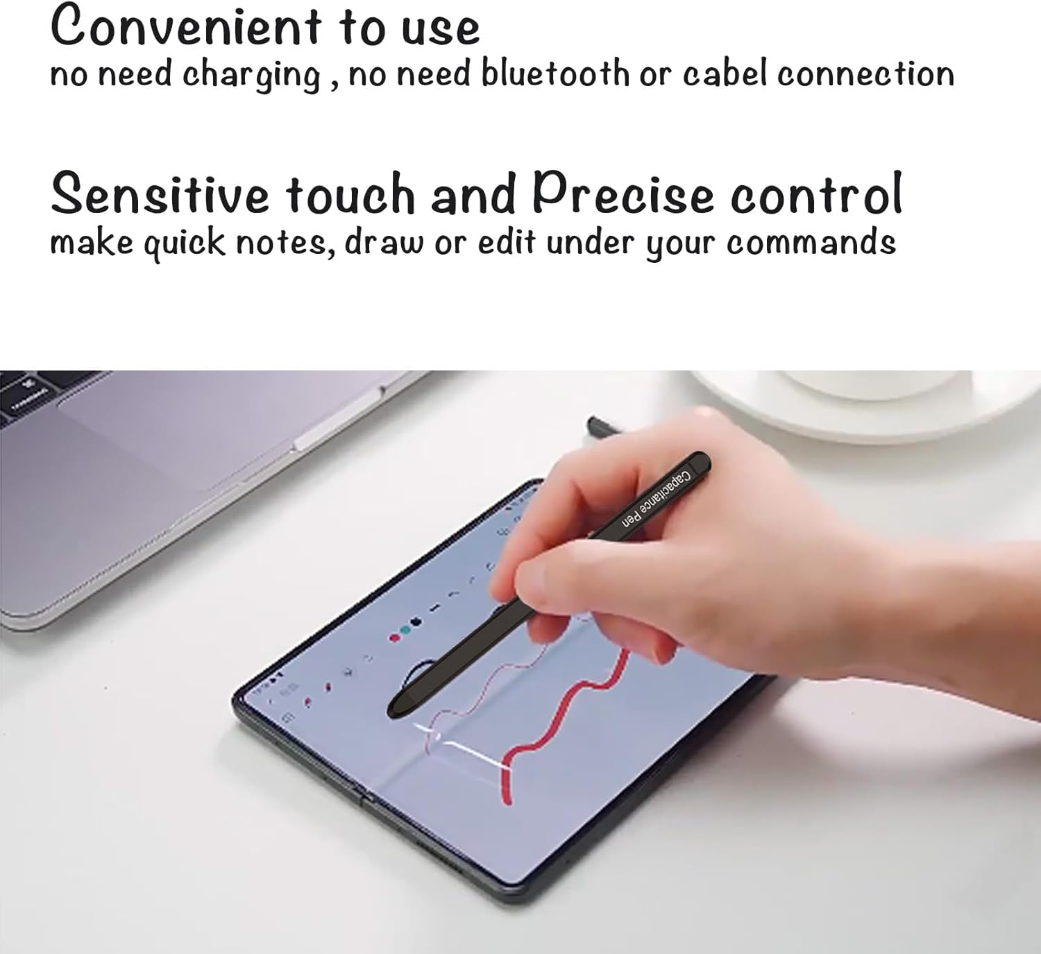 S Pen – Lápiz capacitivo para Galaxy Z Fold 5 S Pen Fold Edition, solo compatible con Samsung Galaxy Z Fold 5, color negro