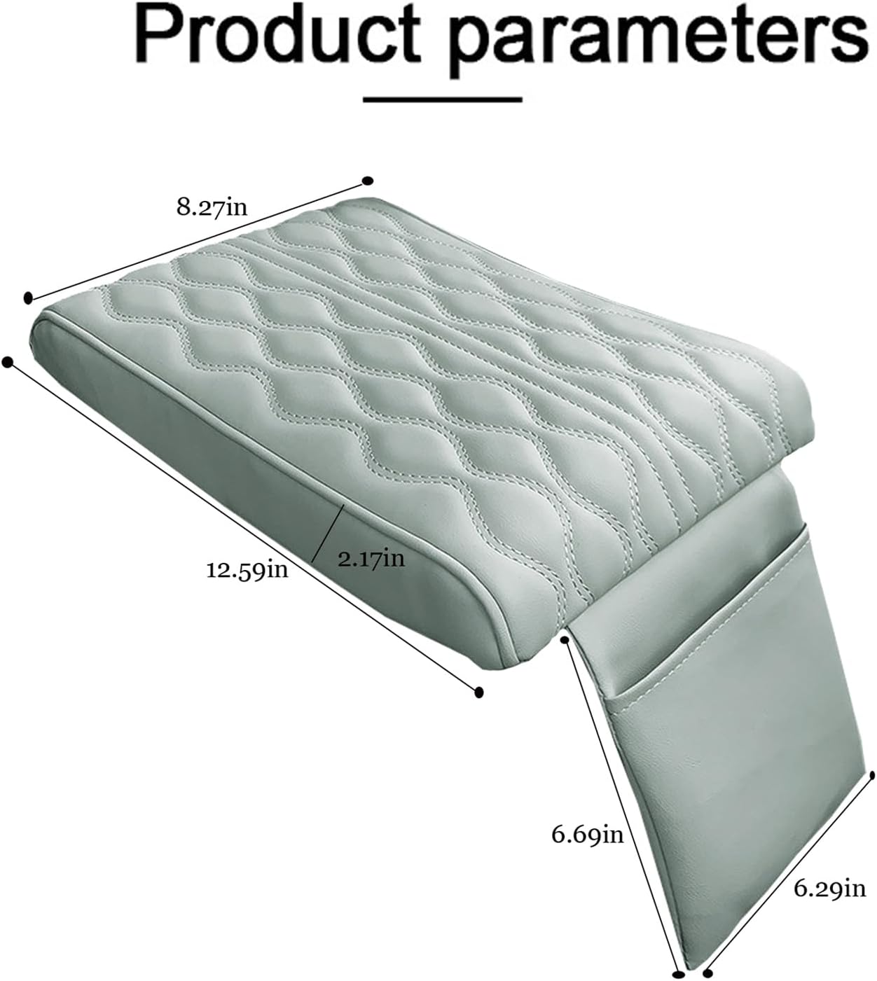 Funda para reposabrazos de automóvil, de piel, espuma viscoelástica, para reposabrazos de automóvil, funda de altura para consola central, cojín