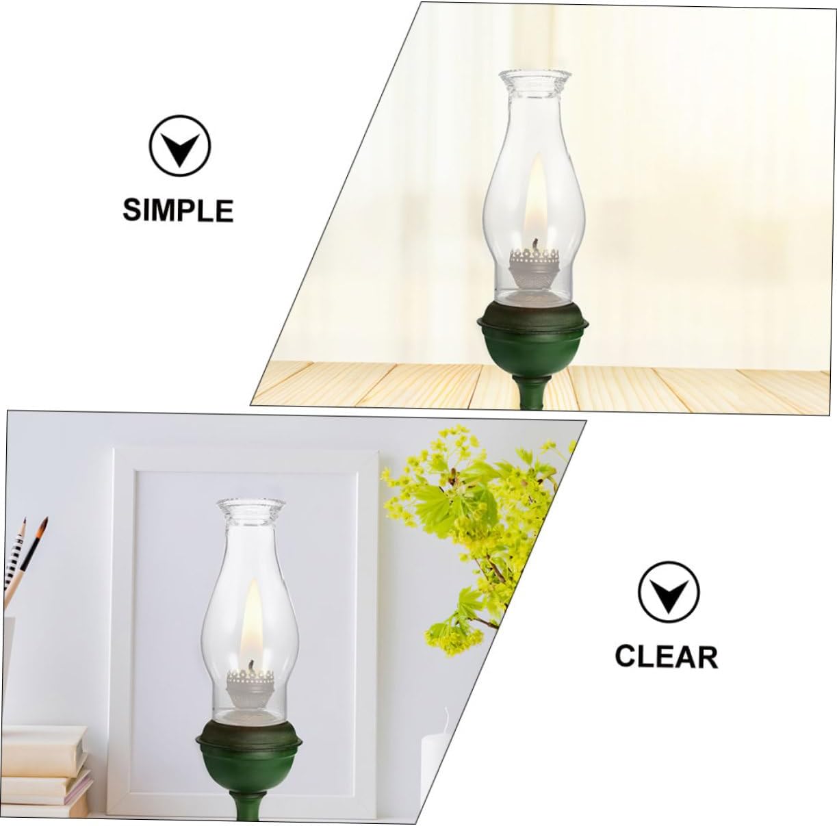 Angoily 2 unids vintage lámpara lámpara accesorios vintage pantalla lámpara de vidrio lámpara de queroseno chimenea de vidrio pequeña lámpara aceite