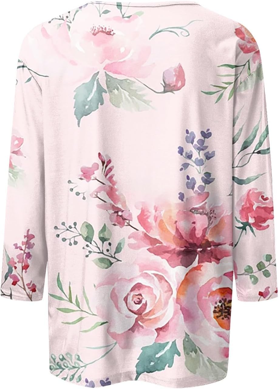 Camisetas personalizadas para mujer, a la moda, casual, de séptima manga, estampada, cuello redondo, camiseta