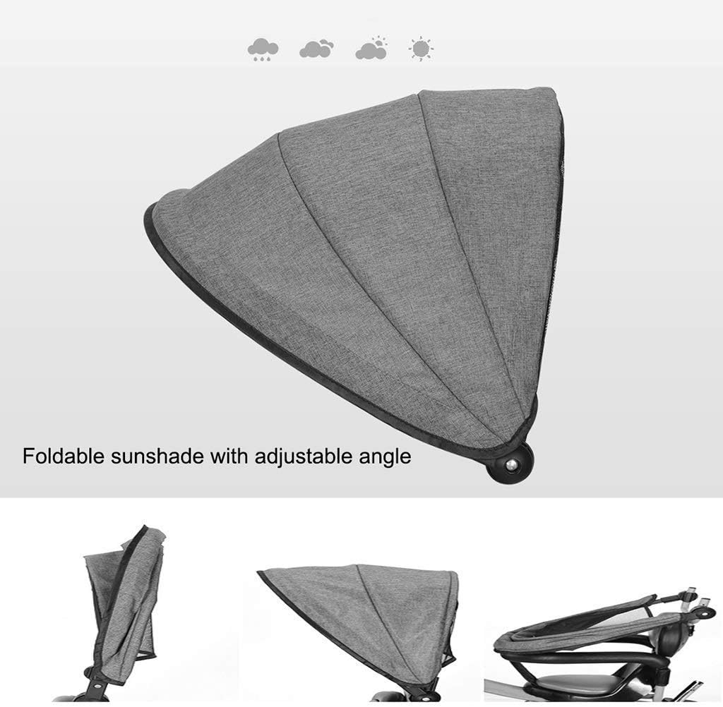 Triciclo plegable para niños pequeños al aire libre, giratorio con altura de asiento ajustable, ruedas traseras convertibles y pedal extraíble