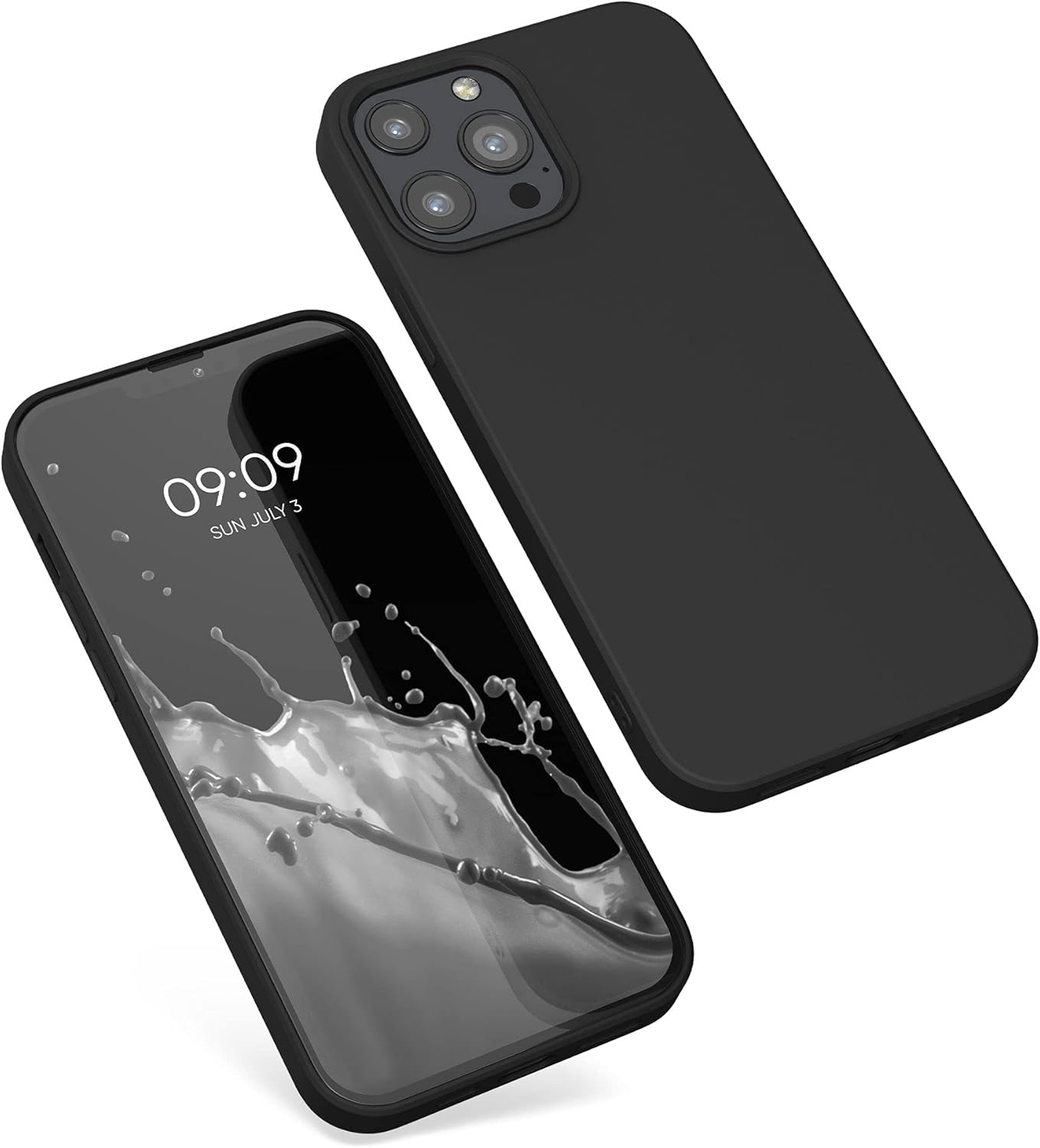 kwmobile Funda compatible con Apple iPhone 13 Pro Max – Funda protectora delgada de silicona TPU – Negro mate