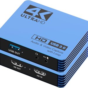 GUERMOK Tarjeta de captura de video para interruptor, 4K USB3.0 HDMI a USBC tarjeta de captura con bucle de micrófono, dispositivos de captura GUERMOK Tarjeta de captura de video para interruptor, 4K USB3.0 HDMI a USBC tarjeta de captura con bucle de micrófono, dispositivos de captura
