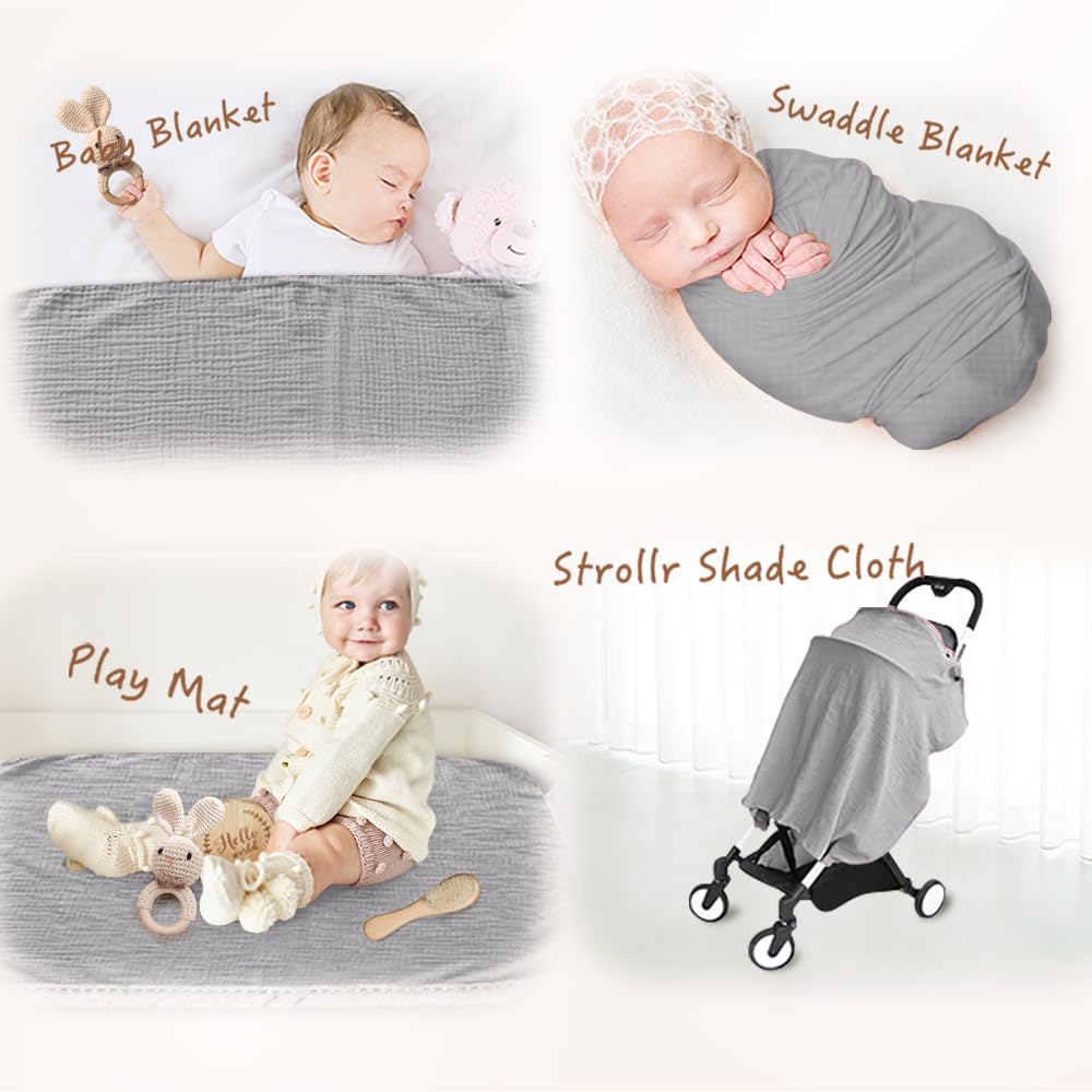 Cestas de regalo para bebé recién nacido, juego de regalos para baby shower, juego de baño para recién nacido con manta de muselina, toalla de baba,