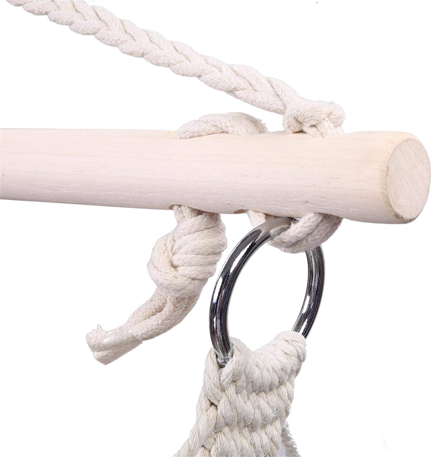 Silla colgante de cuerda para airecielo, color beige, hamaca colgante de macramé, silla columpio de cuerda de malla tejida hecha a mano para