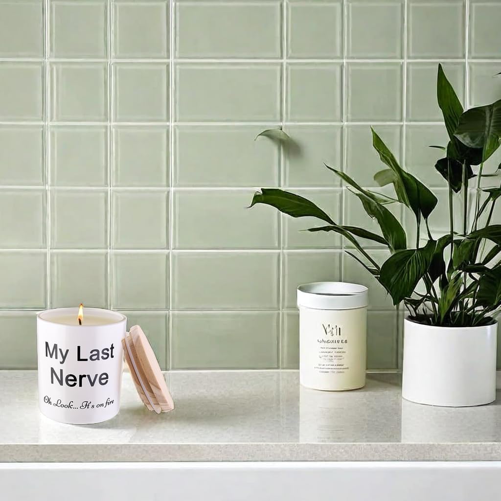 Velas de regalo para mujer, divertidas velas únicas de My Last Nerve, Día de San Valentín, Navidad, cumpleaños, regalos de broma para su hermana,