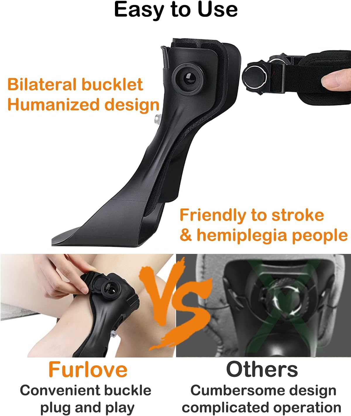 AFO – Soporte médico para pie con caída  2022 mejorado para pie hasta tobillo con bolsa de aire inflable para zapatos de hemiplejia y estabilizador