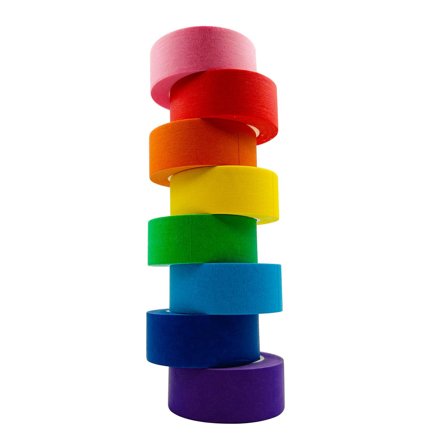 8 cintas adhesivas de colores para pintores, 1 pulgada x 16.4 yardas, cintas de arte coloridas de arcoíris, suministros de arte para niños, ideal