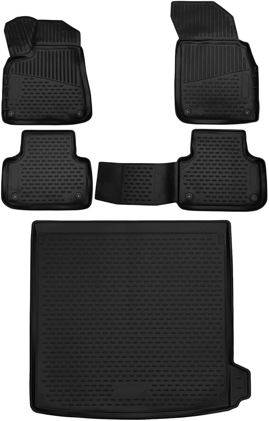 OMAC Alfombrillas 3D personalizadas y revestimientos de carga para Audi Q8 2019 2024 2020 2021 2022 2023 2024 todo tipo de clima, negro