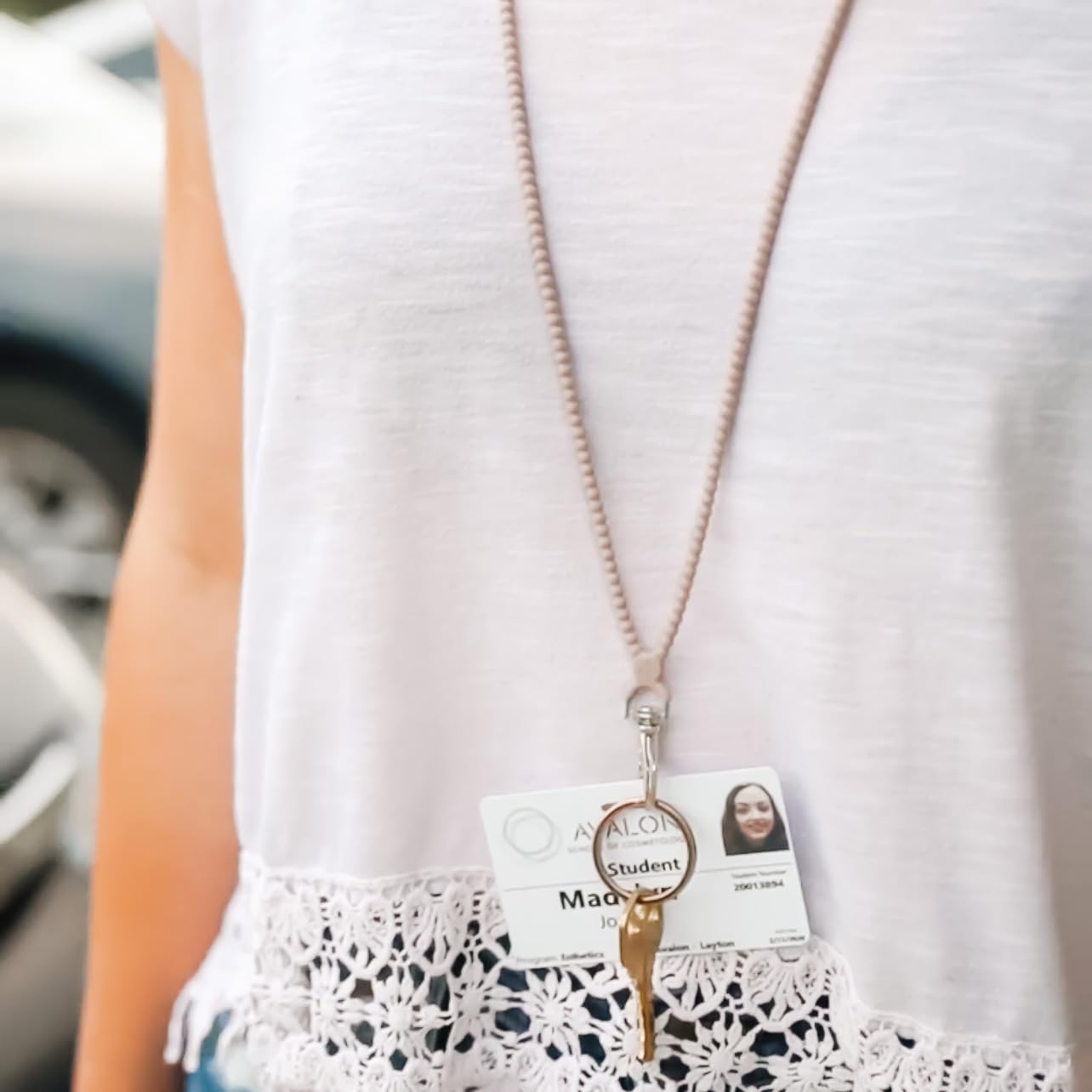 Ryan & Rose Cutie Lanyard – Cordón de silicona para la escuela, el trabajo, insignias, llaves y más