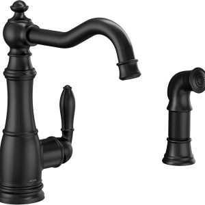 Moen S72101BL Weymouth – Grifo de cocina con una manija, color negro mate Moen S72101BL Weymouth – Grifo de cocina con una manija, color negro mate