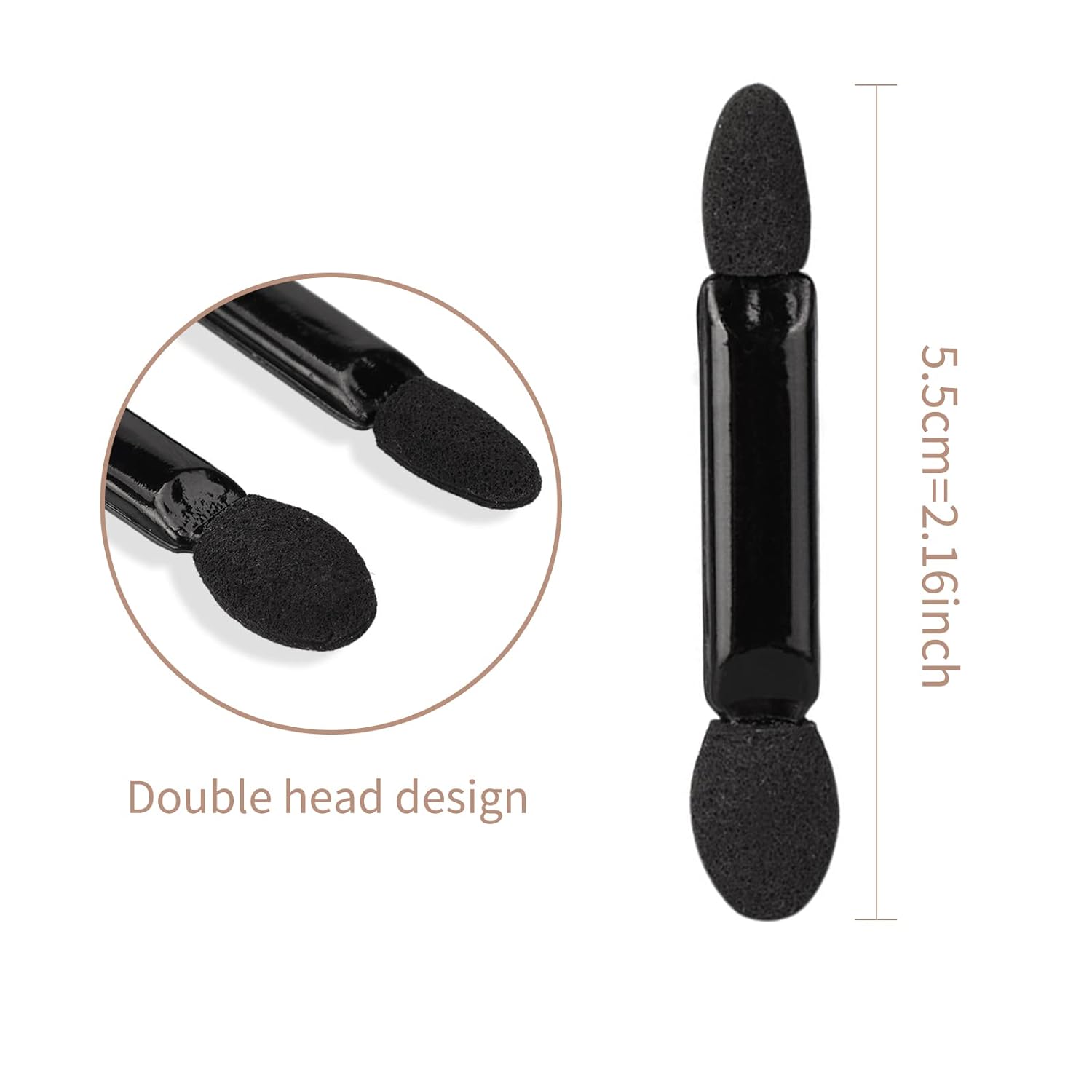 Neuorge 50 aplicadores desechables de sombra de ojos, esponja profesional de doble cara, brochas de sombra de ojos, herramientas cosméticas de